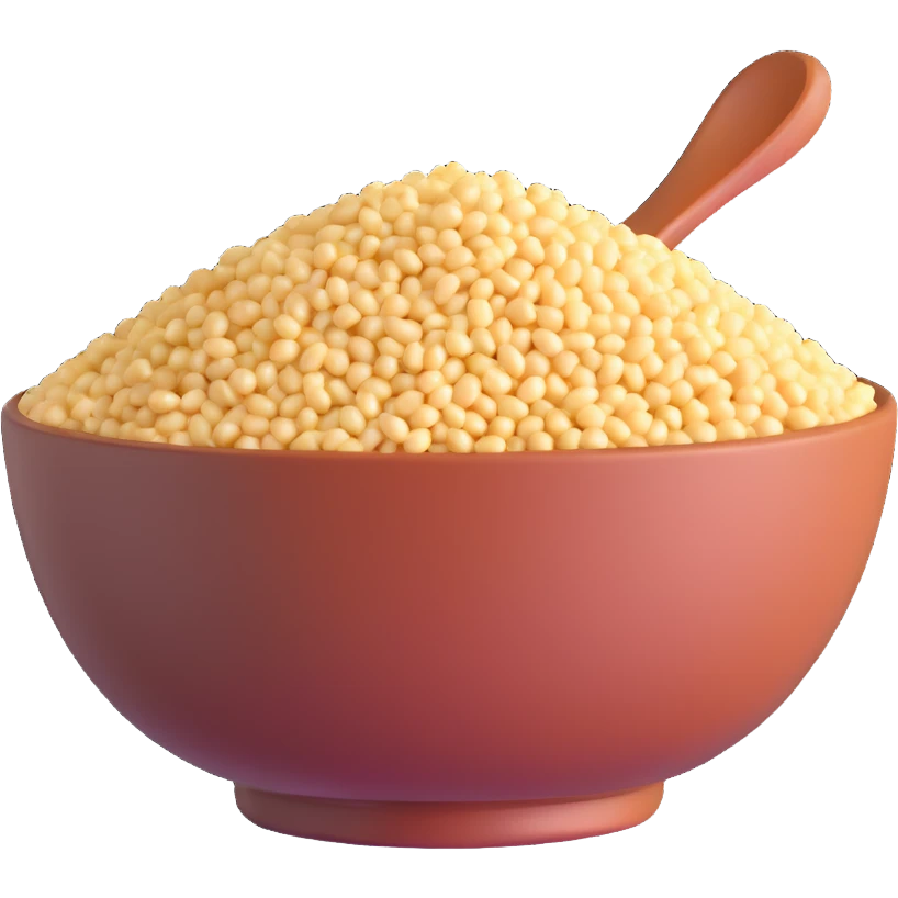 realistic grains of quinoa in a bowl emoji