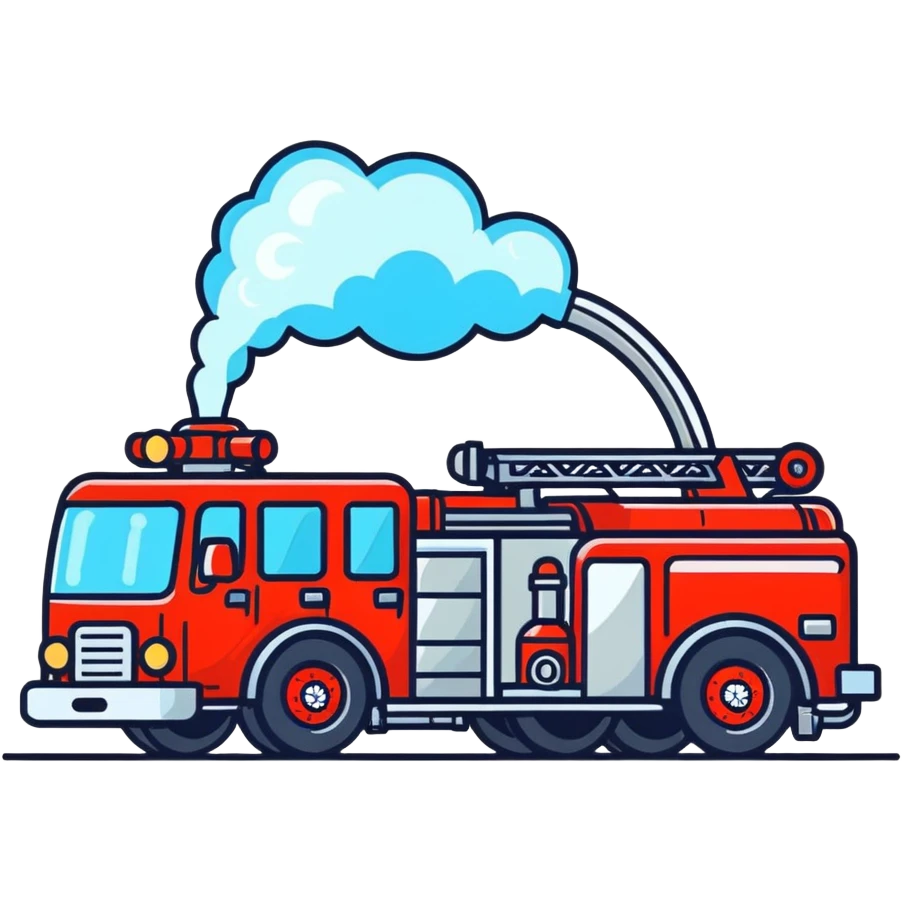 Fire truck spraying water emoji