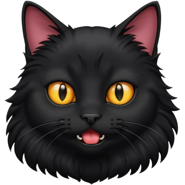 Black cat meowing  emoji