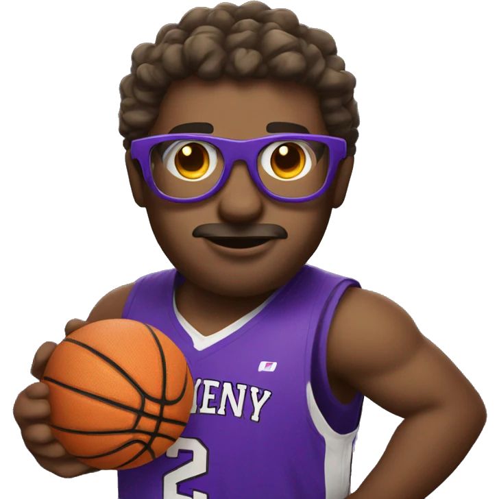 a basketball wearing purple glasses emoji