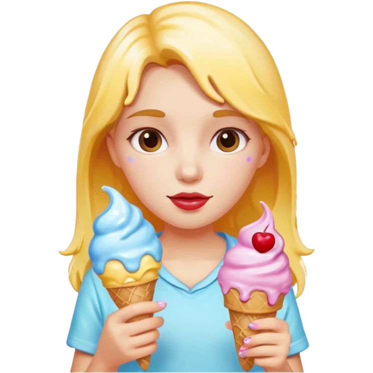 girl holding ice cream emoji