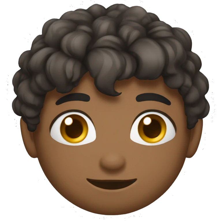 Moça morena olhos castanhos claros, cabelo preto medio, segurando uma caneca emoji