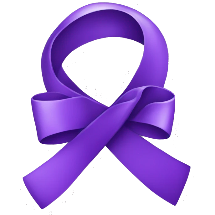 Purple ribbon on transparent background emoji