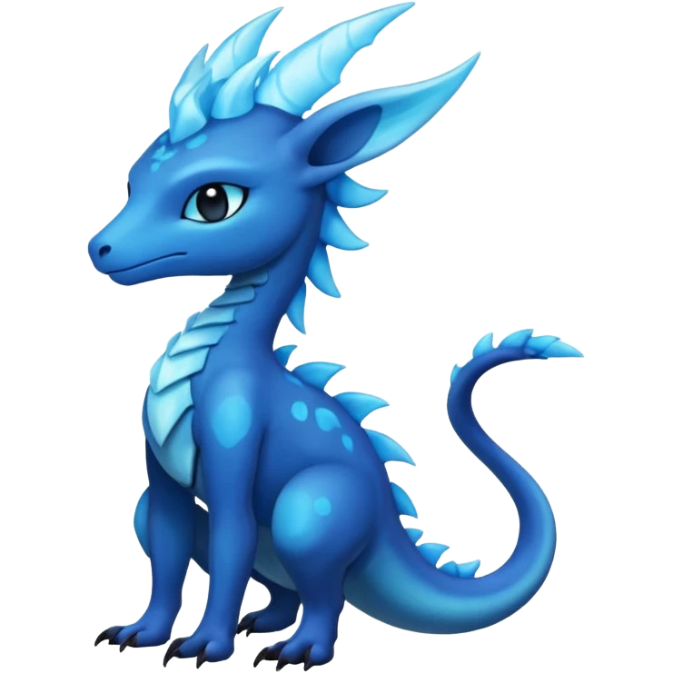 Shiny Dark Edgy  Aurorus-Inteleon-Amaura-Fakémon-hybrid-creature (full body)  emoji