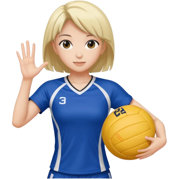 volleyball player, anime girl, with volleyball ball emoji