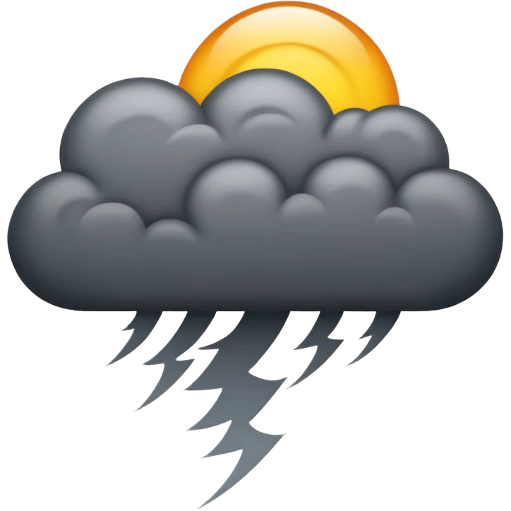 angry Thunderstorm Cloud, grey emoji