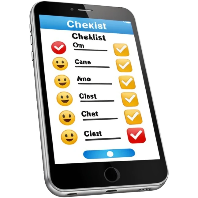 checklist on a phone screen emoji