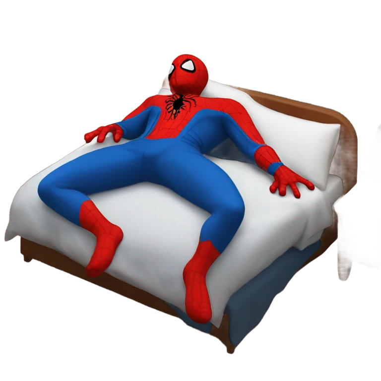 Mr spider man sleeping bed emoji