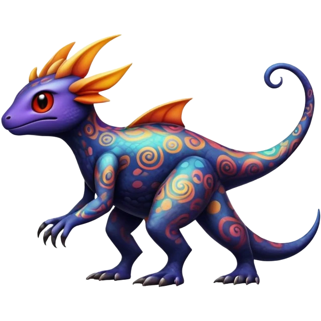 Randomly-colored dark colorful Fakémon-creature emoji