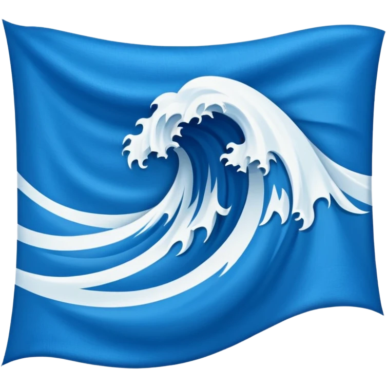 Wave Banner — blue cloth + white crest,Royal Banners emoji