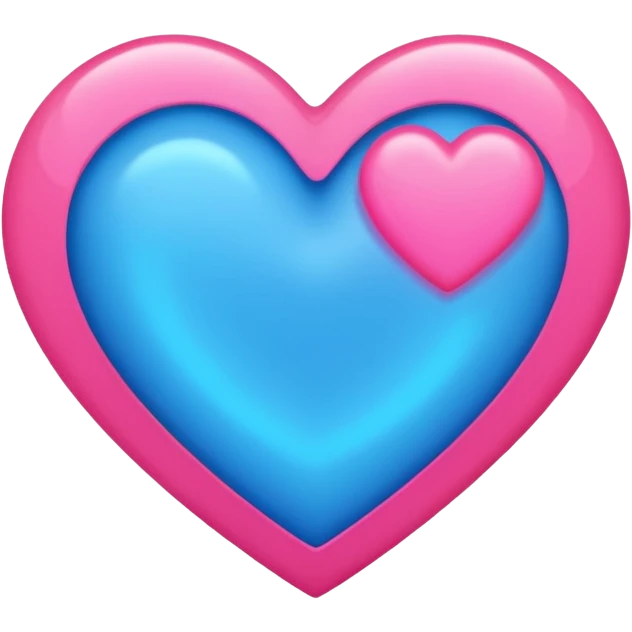 Neon pink and blue heart  emoji