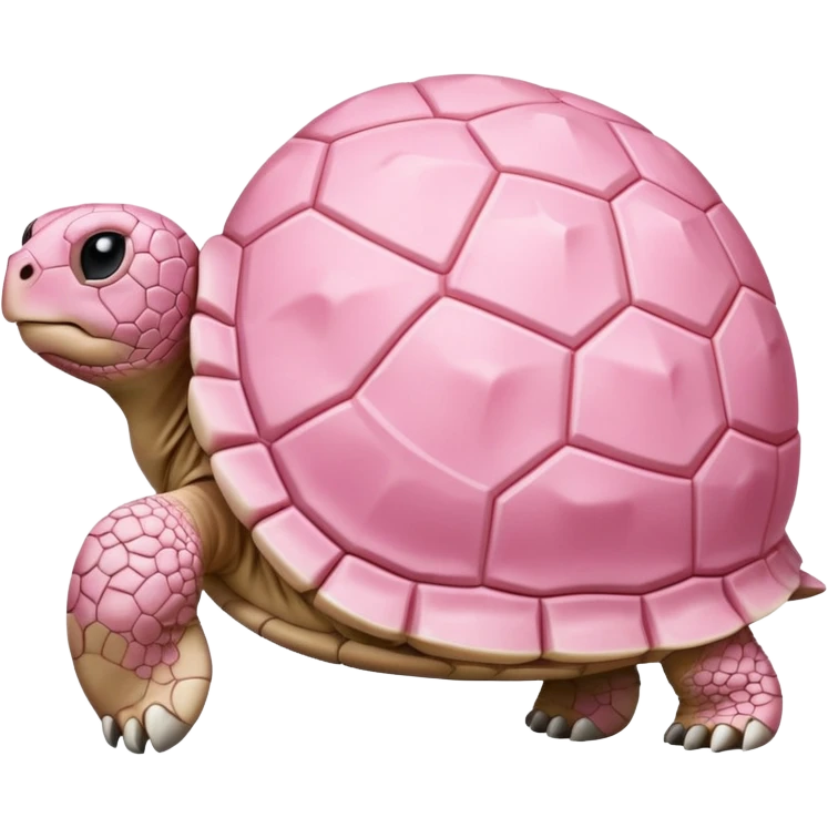 pastel pink tortoise with white accents  emoji
