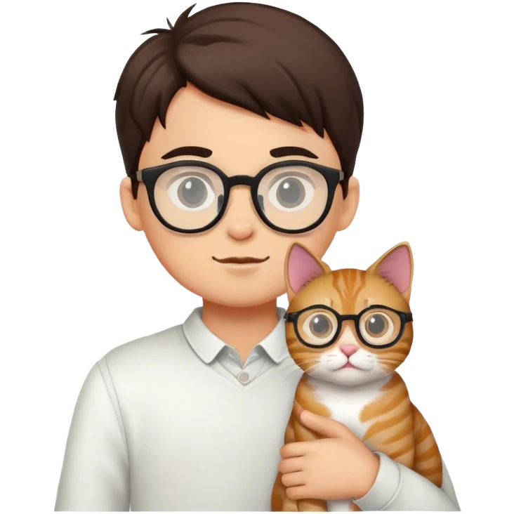 boy with glasses and cat emoji