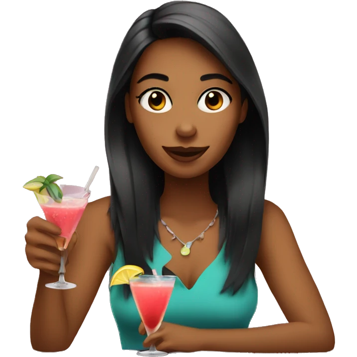 Girls drinking cocktails  emoji