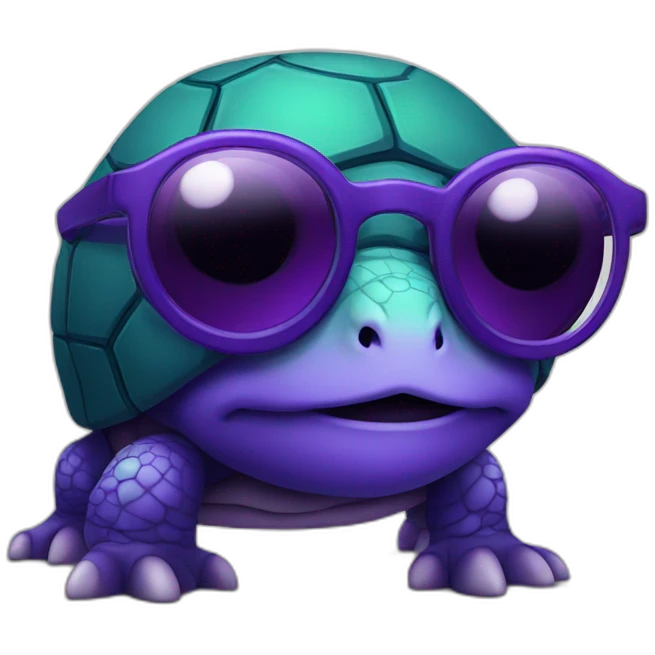 purple turtle in glasses emoji