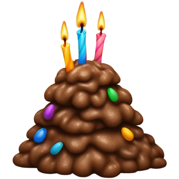 A poop with birthday candles on it  emoji