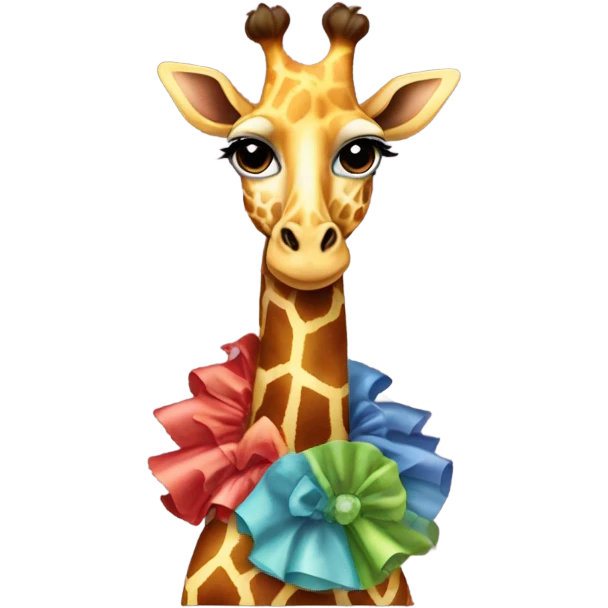 Giraffe wearing a cocktail dress emoji