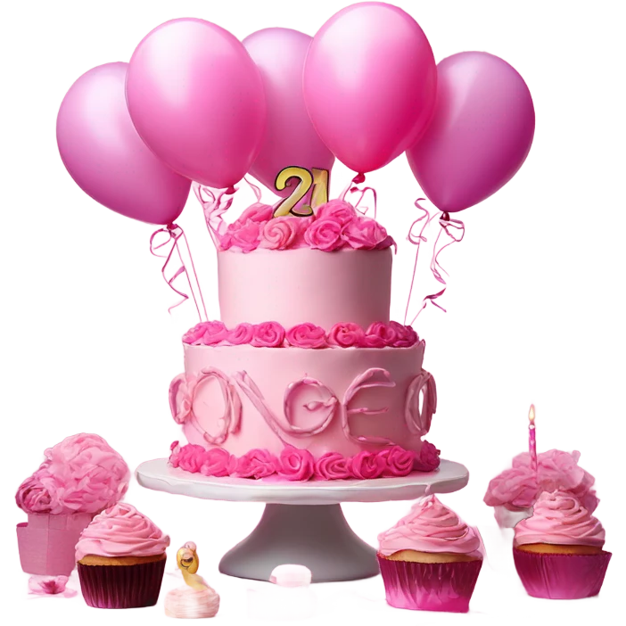 Pink 21st birthday emoji