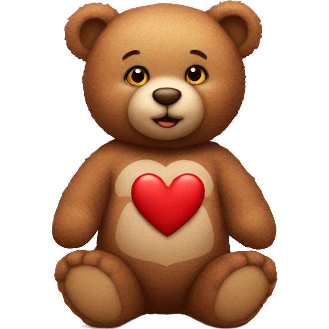 Teddy bear with heart emoji