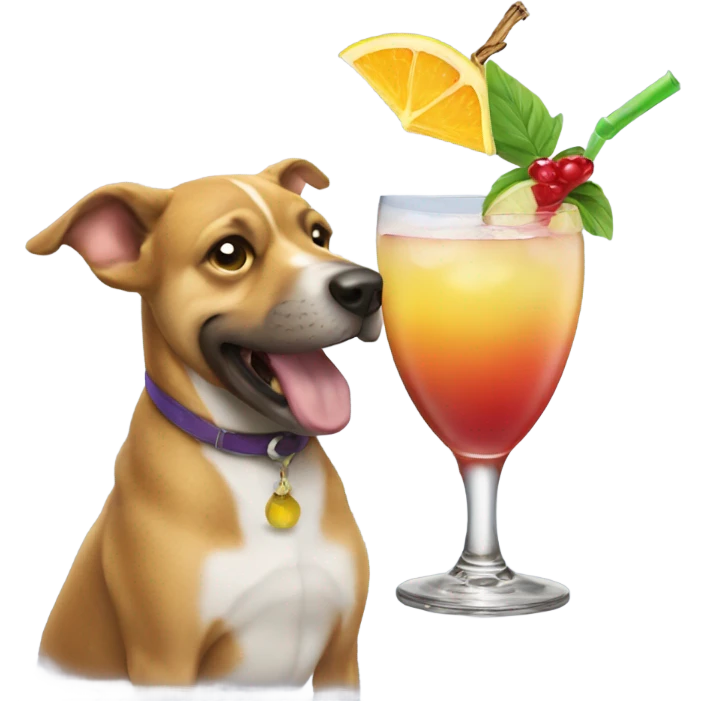 dog drinking mocktail emoji