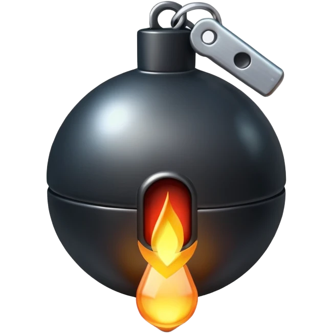 a cartoon bomb with a lit fuse emoji