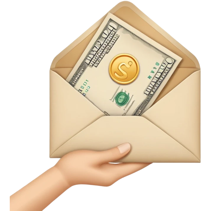 hand receiving salary envelope emoji