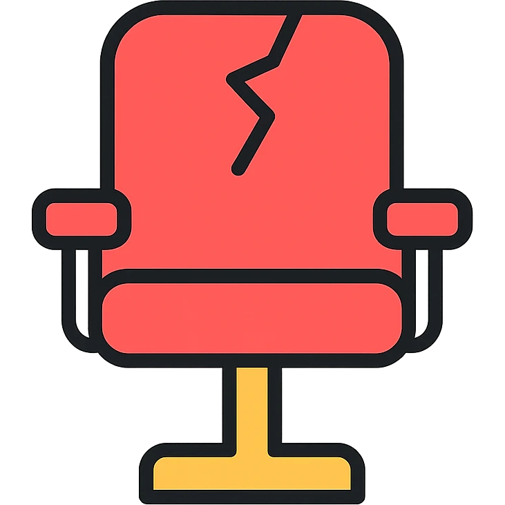 damaged football seat, minimal, clean, inspired by Airbnb category icons, simple color palette, clear outlines, modern icon style emoji