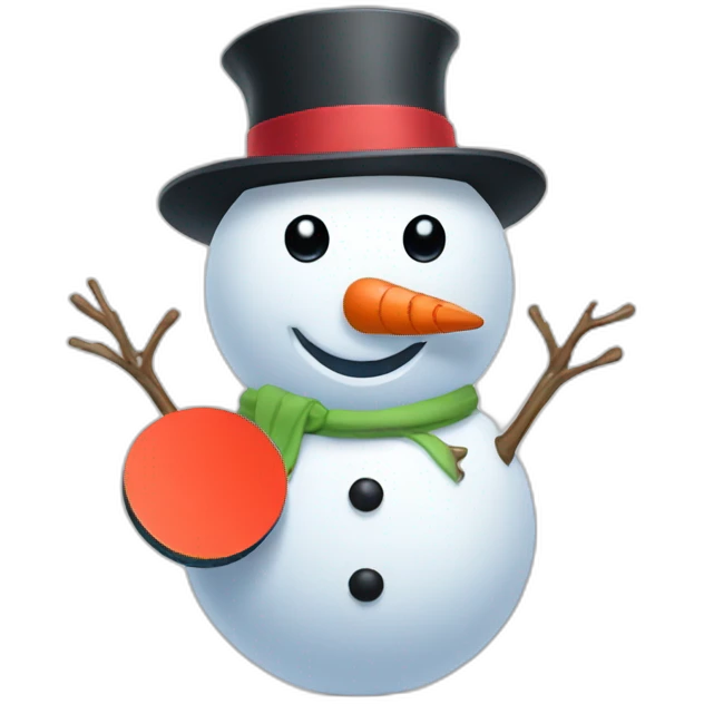 Snowman ping-pong emoji