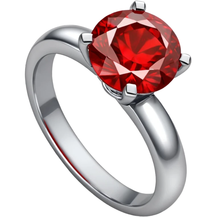 red ring marry red diamond metal prata emoji