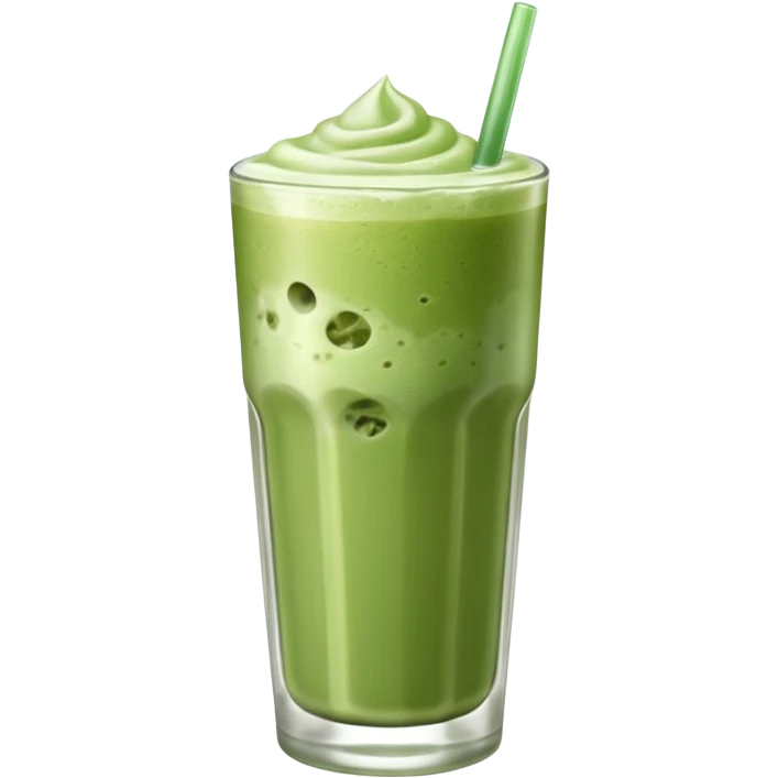 Iced Matcha latte in a long glass emoji