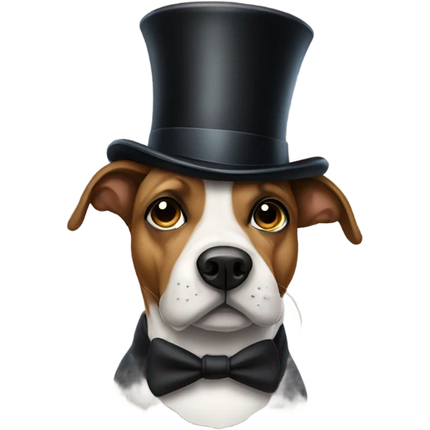 very classy dog with a top hat and monocle emoji