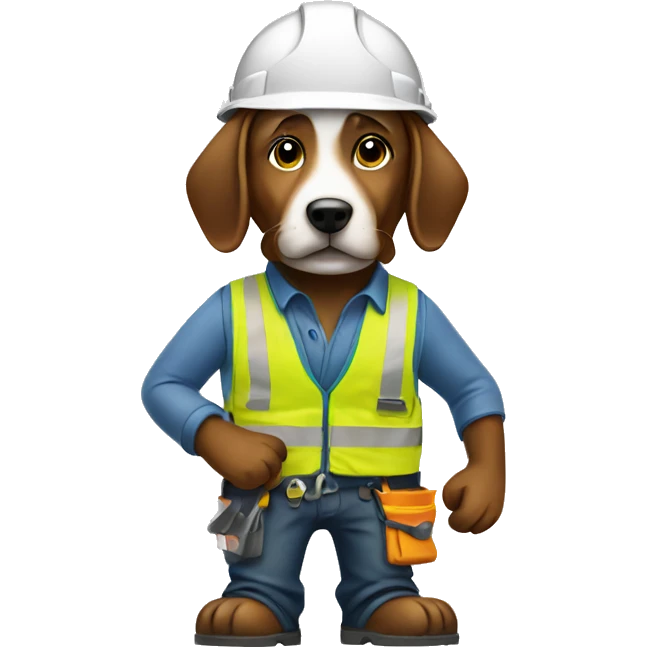 Dog Contruction worker  emoji