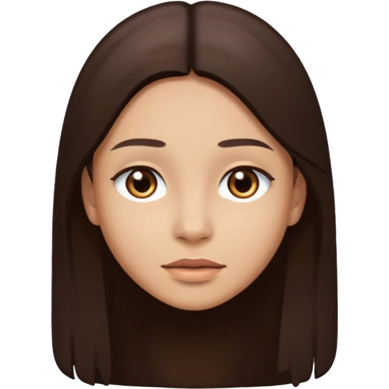 Create a emoji version of me with light skin color, brown eyes and dark brown straight long hair  emoji