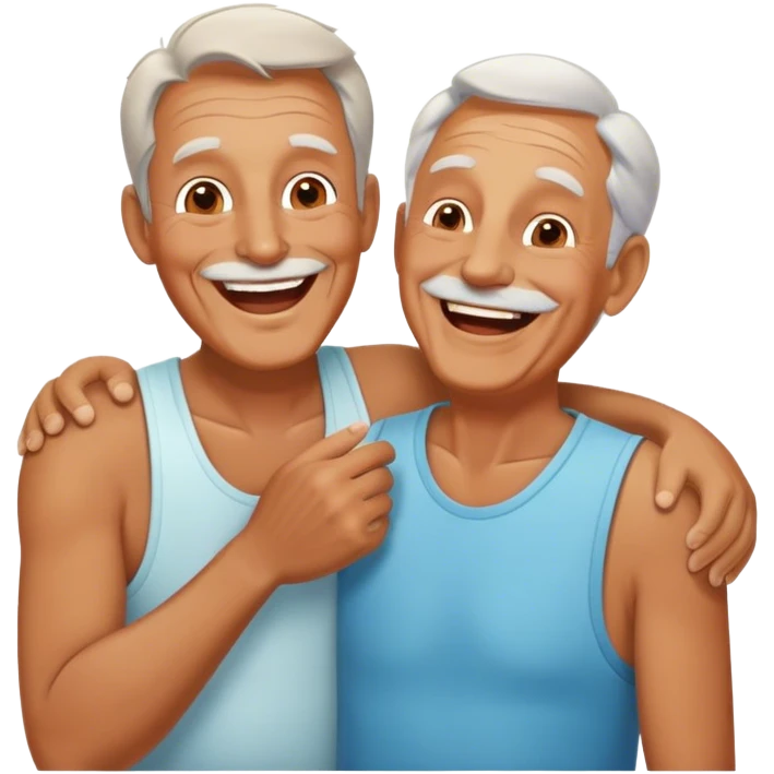 old men sharing a laugh emoji