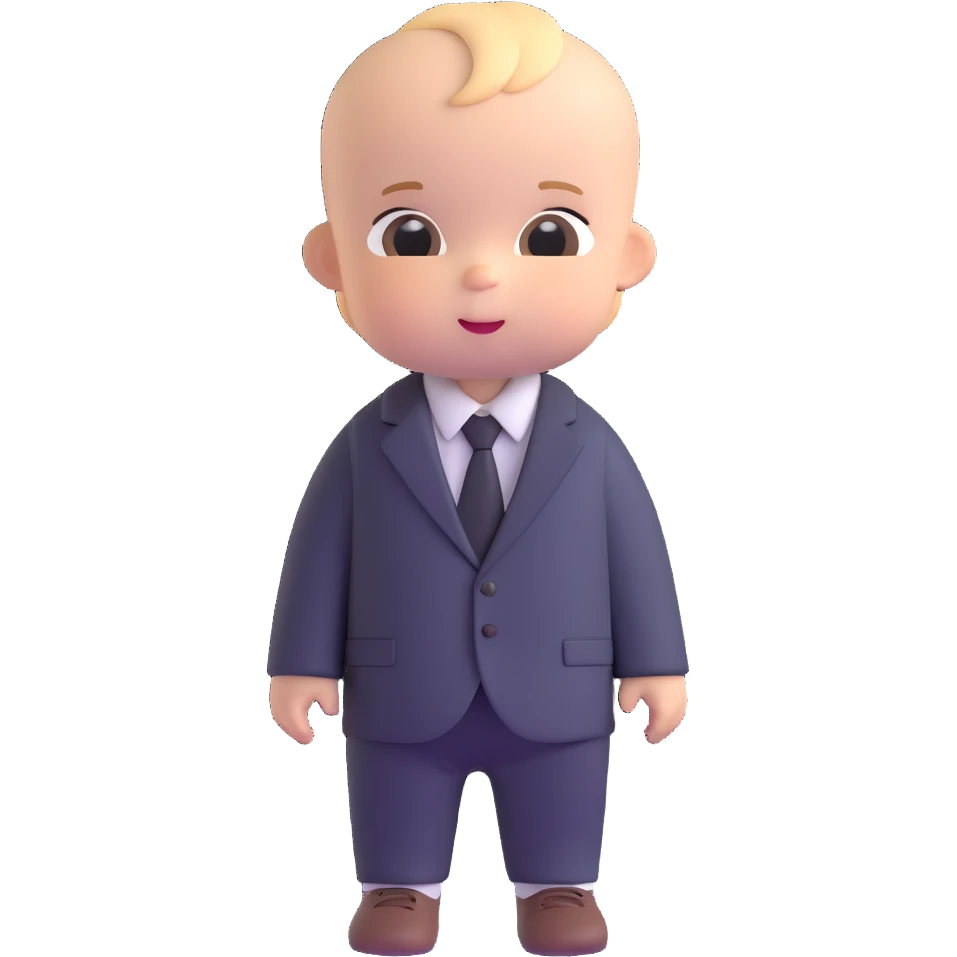 adorable baby mafia boss in oversized suit emoji