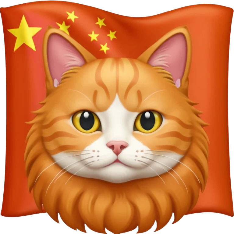Chinese Flag Covering Cat emoji