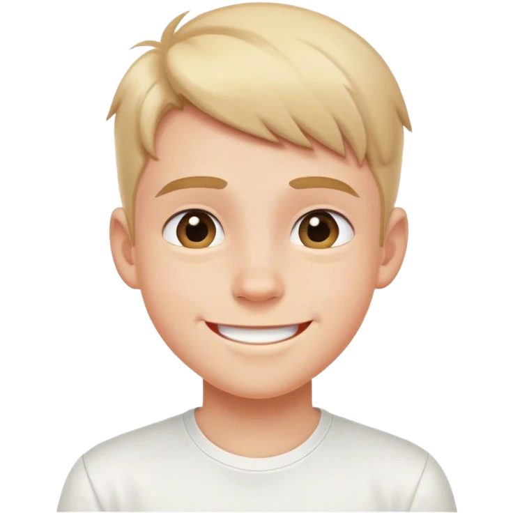 smiling boy in white shirt emoji