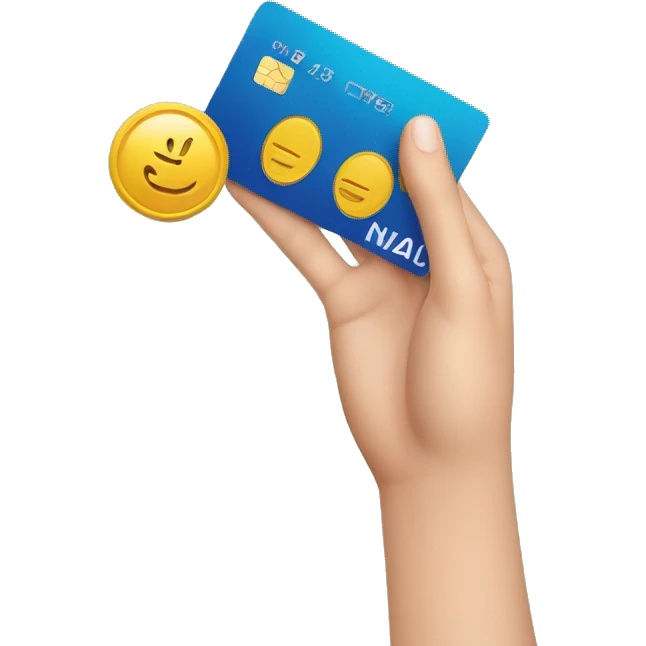 Hand with credit card emoji