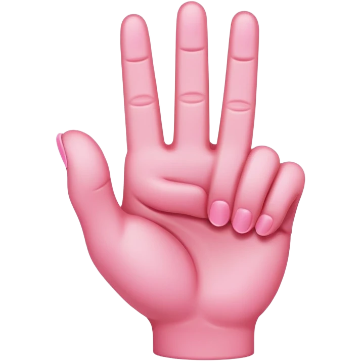 Pink middle finger emoji