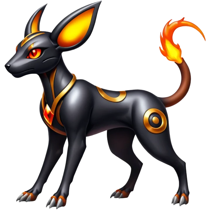 Shiny Gothic Exotic Futuristic Houndoom-Genesect-Torracat-Pokémon-Fakémon-hybrid-creature emoji
