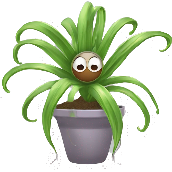 A magical sentient spider-plant who has a dirt ball at his center, and long tendrils￼ emoji
