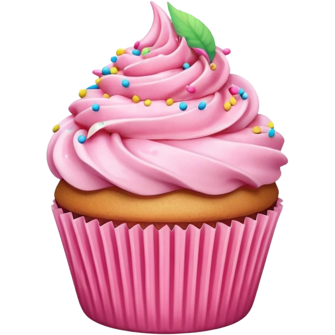 Cupcake with pink icing emoji