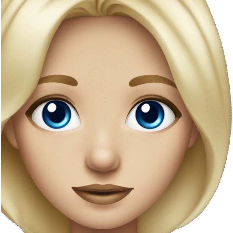 Polish blonde girl with blue eyes in blue dress emoji