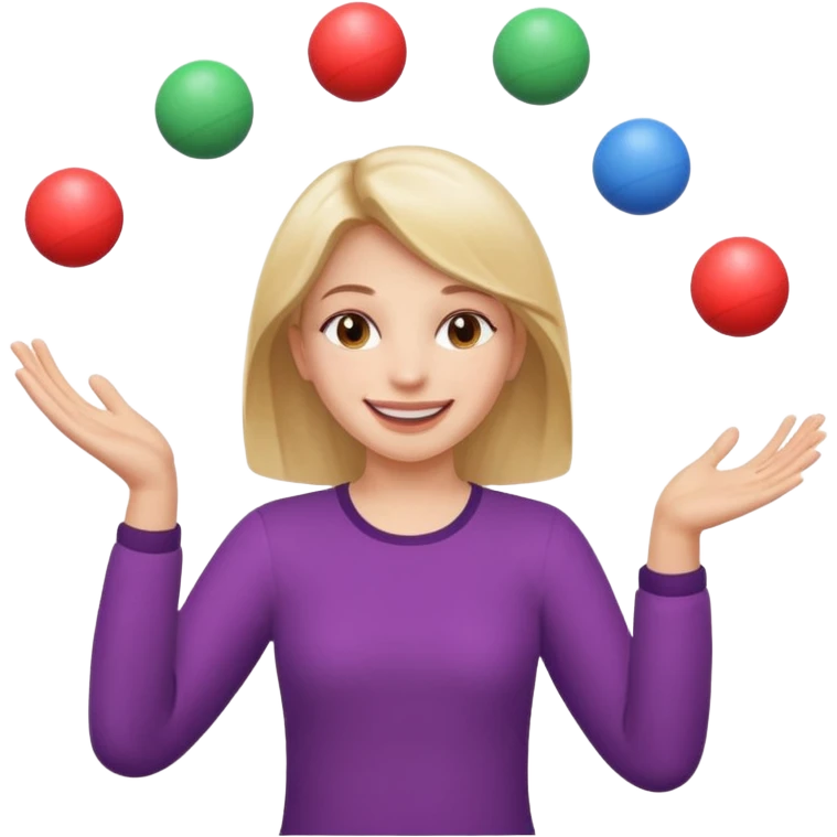 a girl juggling  with two hands  emoji