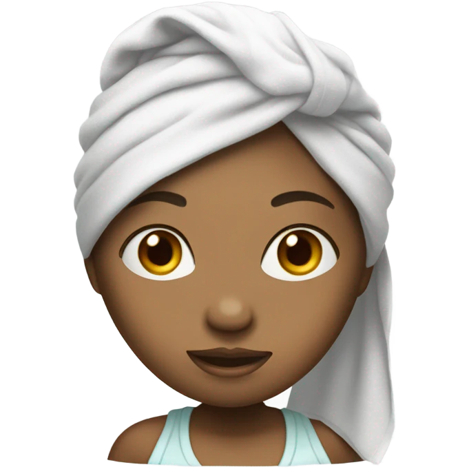 Clean girl with towel on head emoji