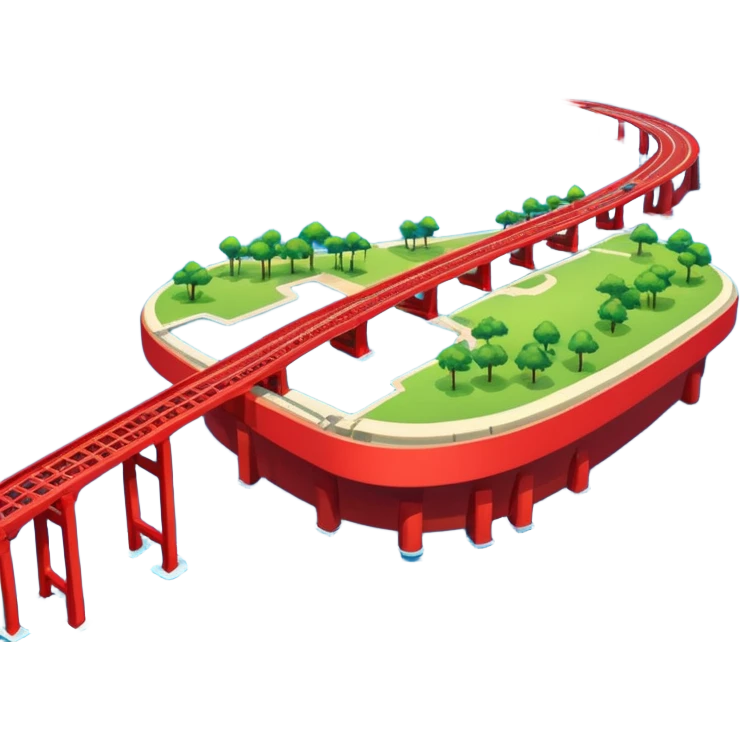 advanced modern island with advanced infrastructure with a red bridge  emoji