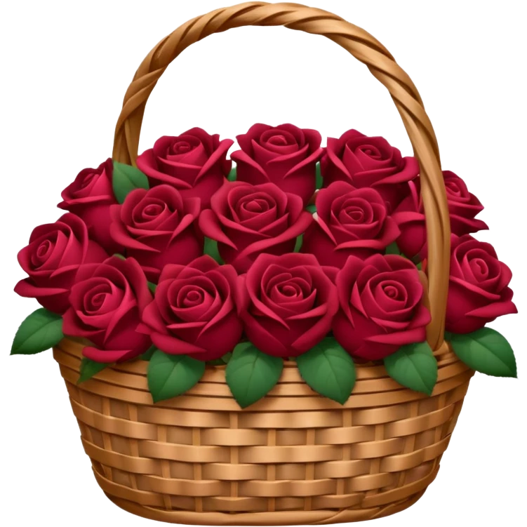 burgundy Valentine’s day rose basket emoji