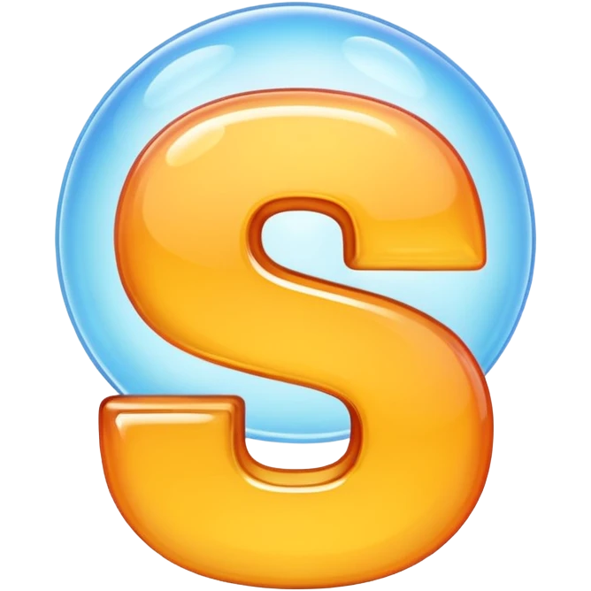 The letter S in a light emoji bubble emoji