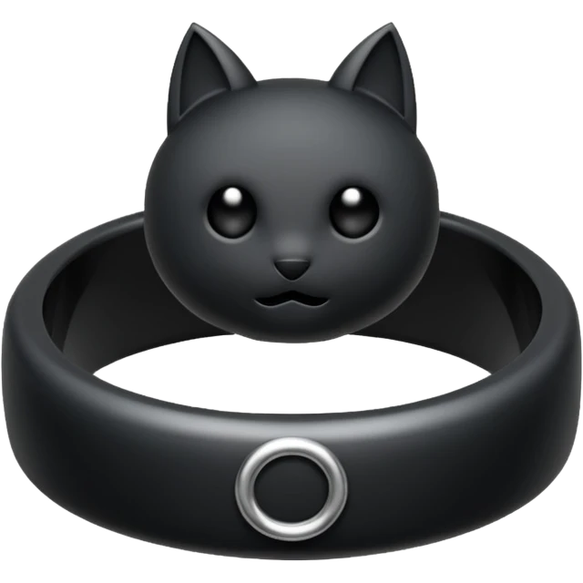 iOS emoji, minimal dark fantasy ring, black metal, flat emoji