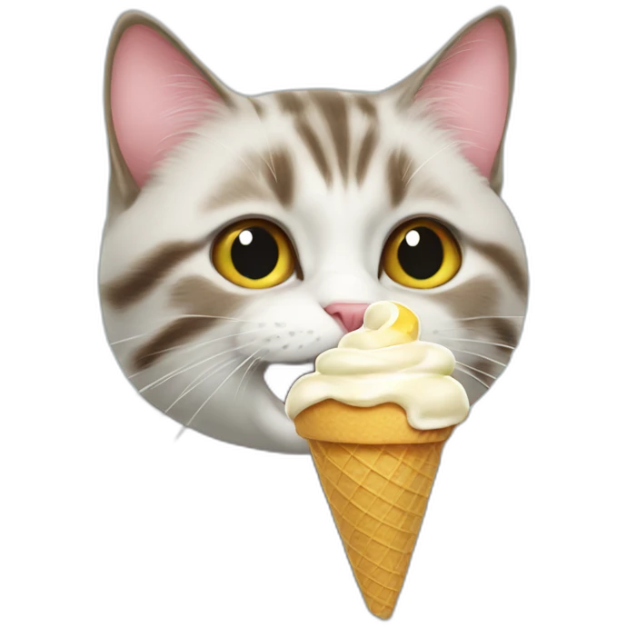 Cat licking icecream emoji